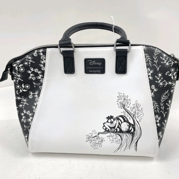 NWT Loungefly Alice in Wonderland Black & White Satchel - Picture 2 of 5